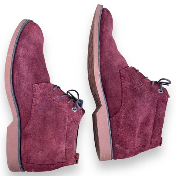 Mens Burgundy Suede Sperry Chukka Boots Size 10 - Picture 3 of 8